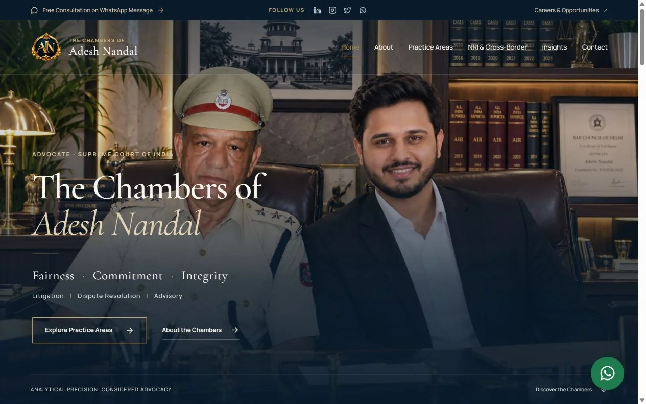 The Chambers of Adesh Nandal website preview