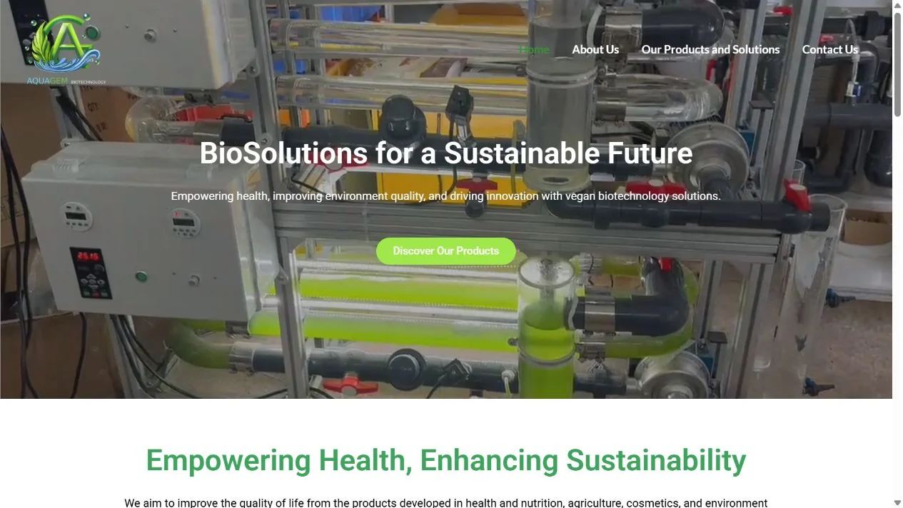 AquaGem Biotech website preview