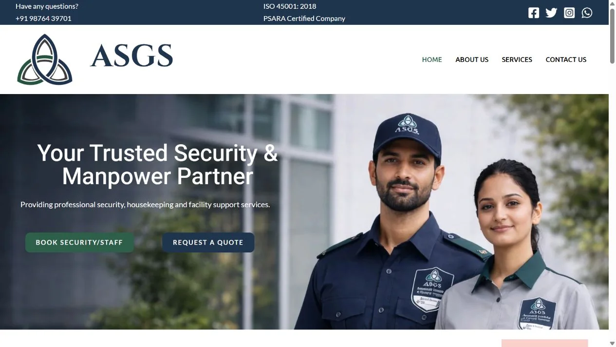 Avaneesh Security & General Services website preview