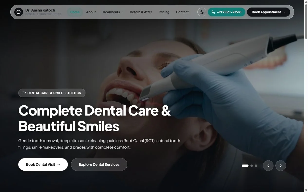 Dr. Anshu Katoch website preview
