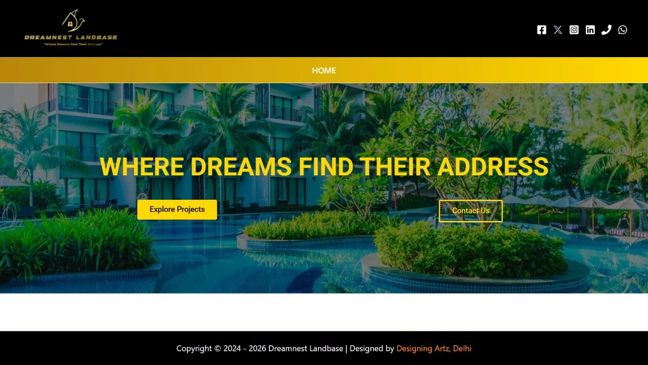 Dreamnest Landbase website preview