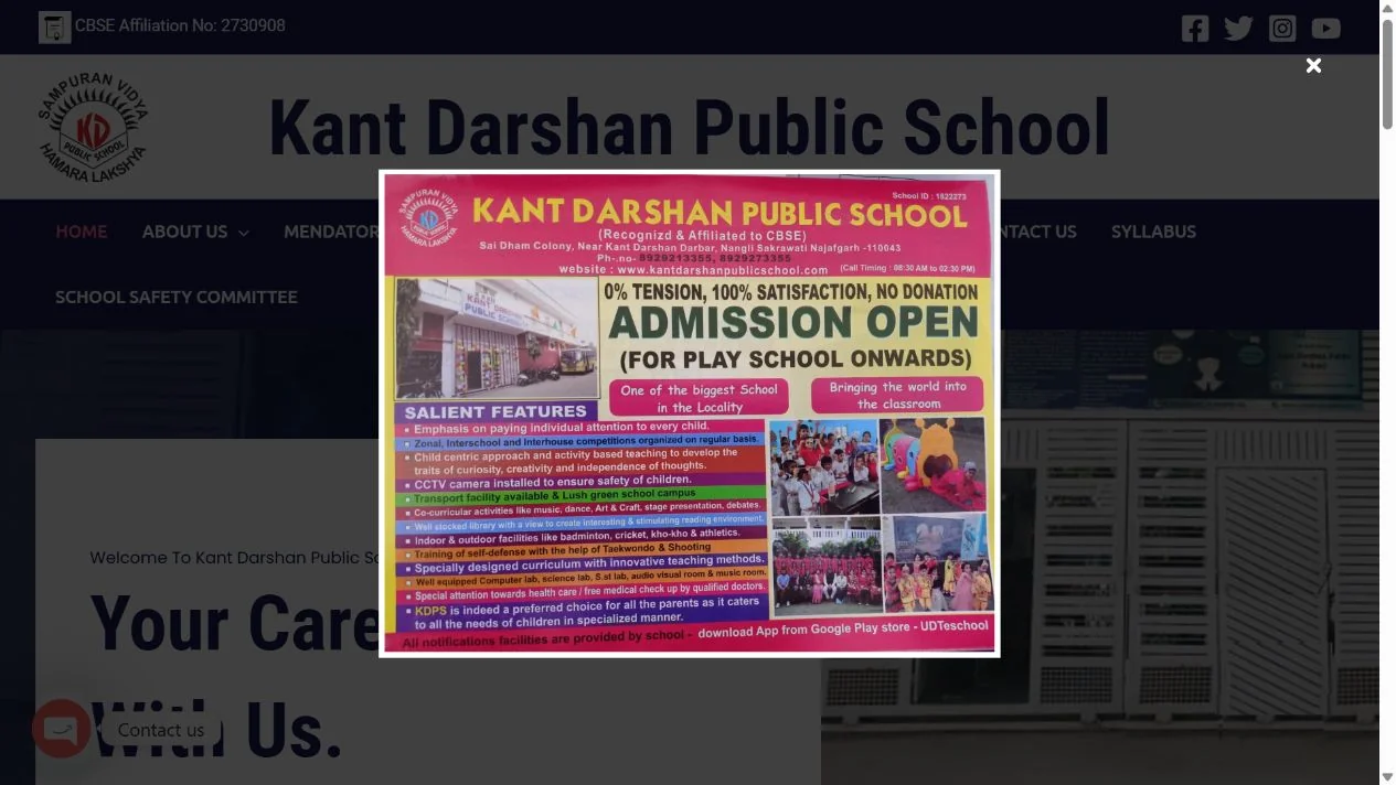 Kant Darshan Public School website preview