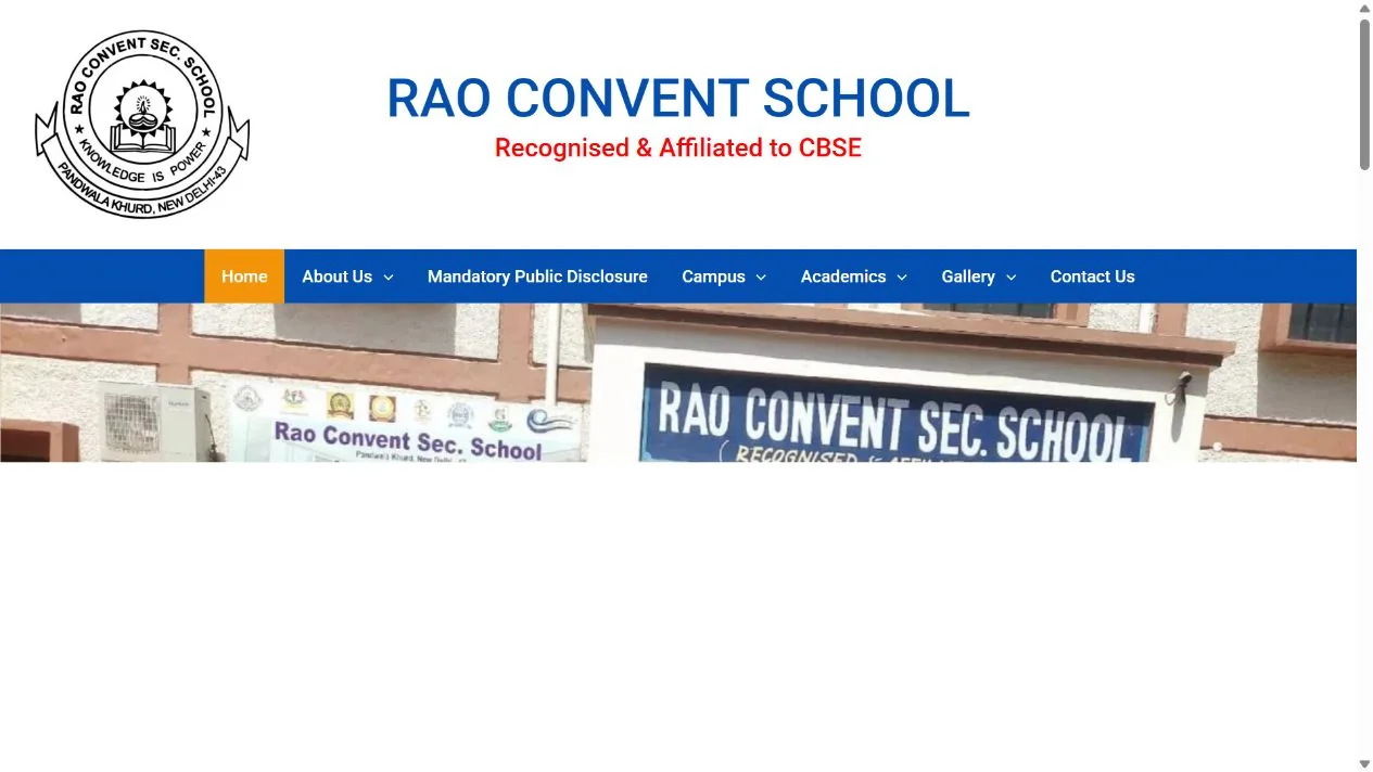 Rao Convent School website preview