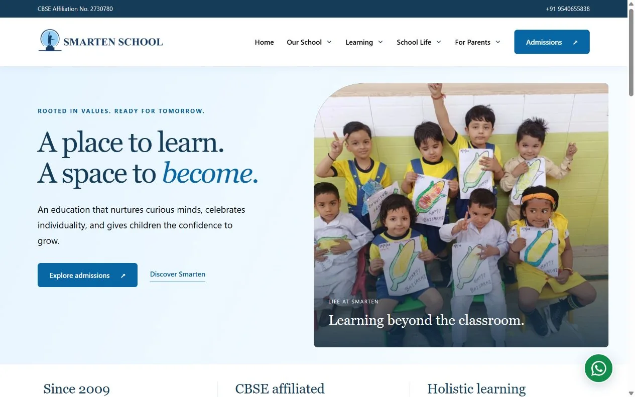 Smarten School website preview