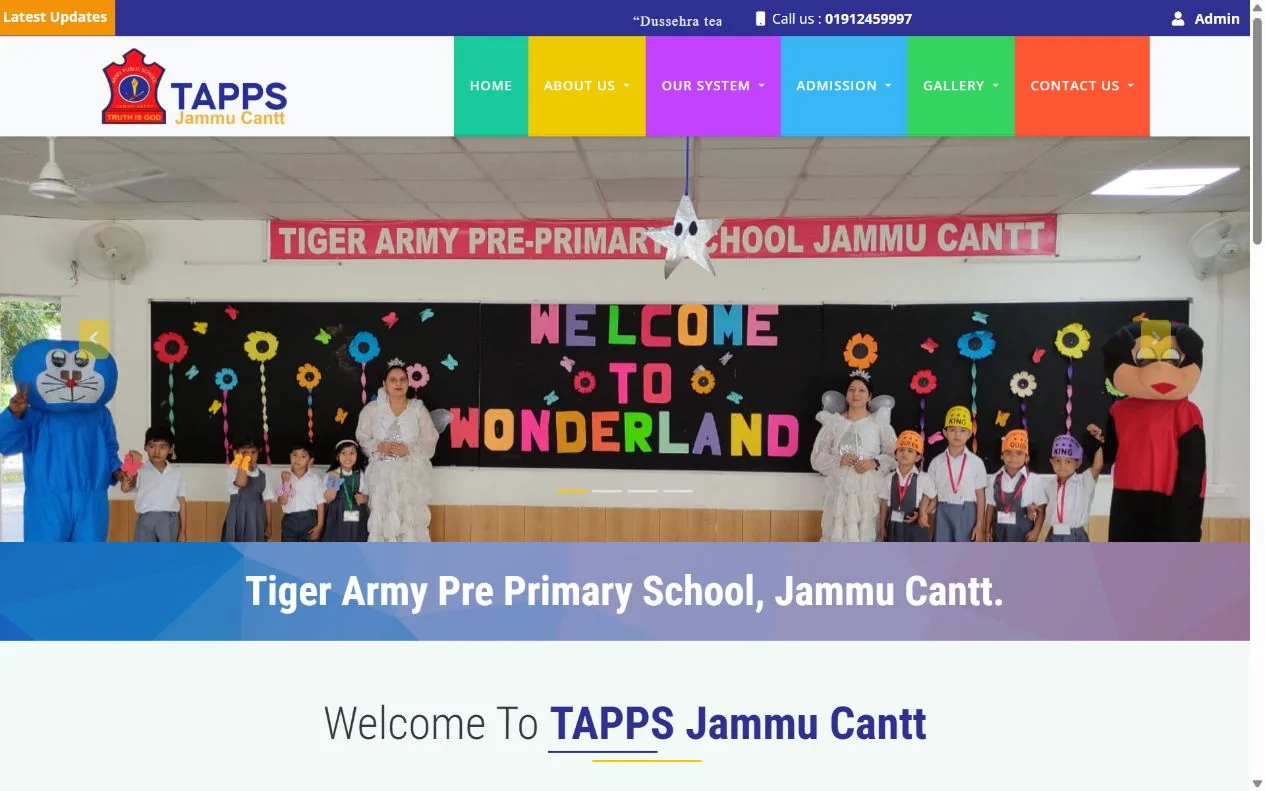 TAPPS Jammu Cantt website preview